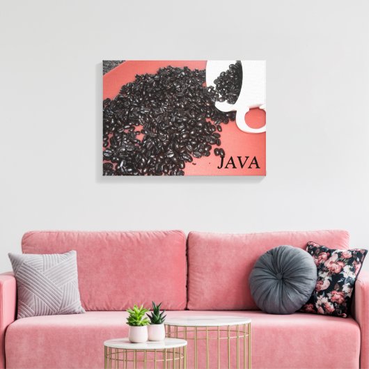Java Coffee Design Canvas Afdruk (Insitu (Woonkamer))