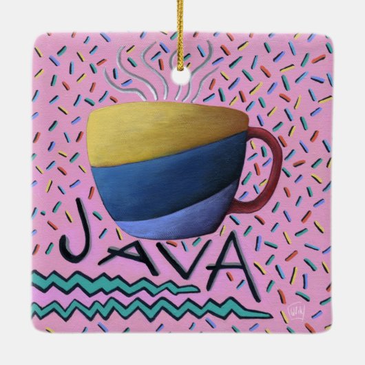 Java Coffee Keramisch Ornament (Achterkant)
