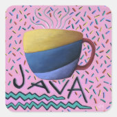 Java Coffee Square Sticker (Voorkant)