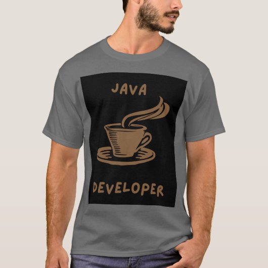 Java Developer Grey Mannen T-shirt (Voorkant)