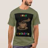 Java Developer Mannen T-Shirt Zwart (Voorkant)