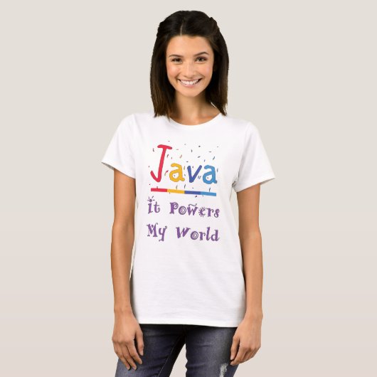 Java drijft mijn wereld T-Shirt (Voorkant volledig)