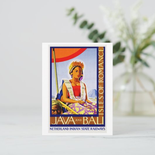  Java en Bali Indonesia door de Spoorwegen Briefkaart (Staand voorkant)