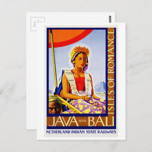  Java en Bali Indonesia door de Spoorwegen Briefkaart (Voorkant / Achterkant)