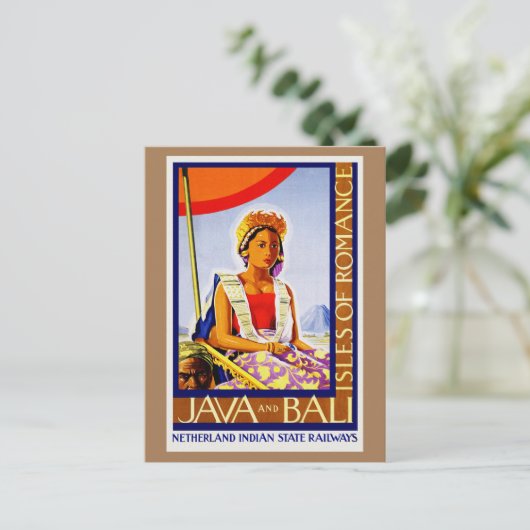  Java en Bali Indonesia door de Spoorwegen Briefkaart (Staand voorkant)