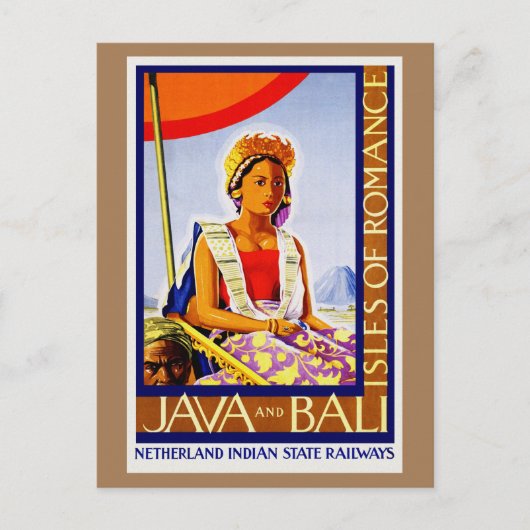  Java en Bali Indonesia door de Spoorwegen Briefkaart (Voorkant)