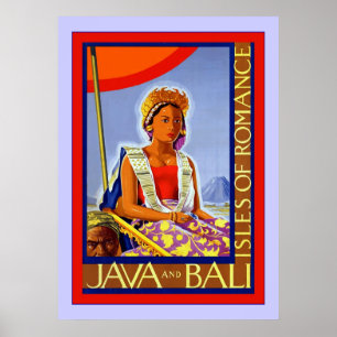 Java- en Bali ~ Isles of Romance ~ Vintage Travel Poster
