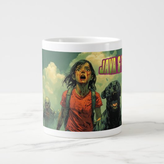 Java en bonen grote koffiekop (Voorkant)