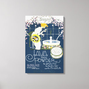 Java Face Powder  Cosmetics Bathroom Ad Canvas Afdruk