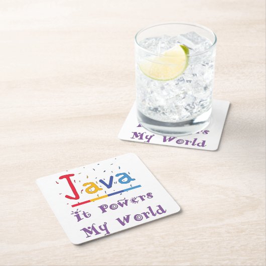 Java geeft mijn wereld kracht kartonnen onderzetters (Insitu)