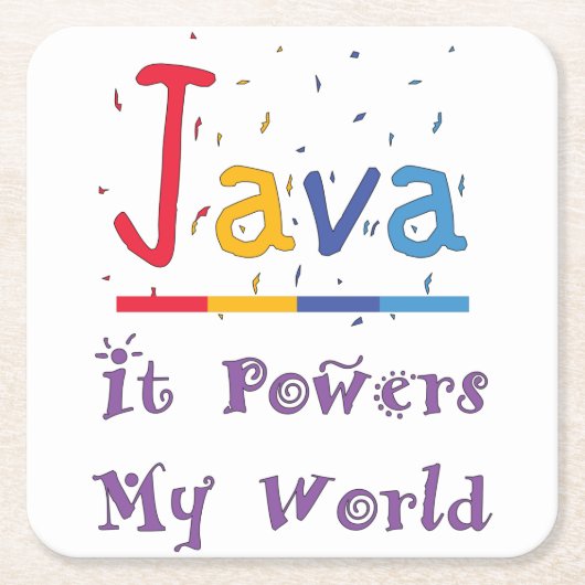 Java geeft mijn wereld kracht kartonnen onderzetters (Voorkant)