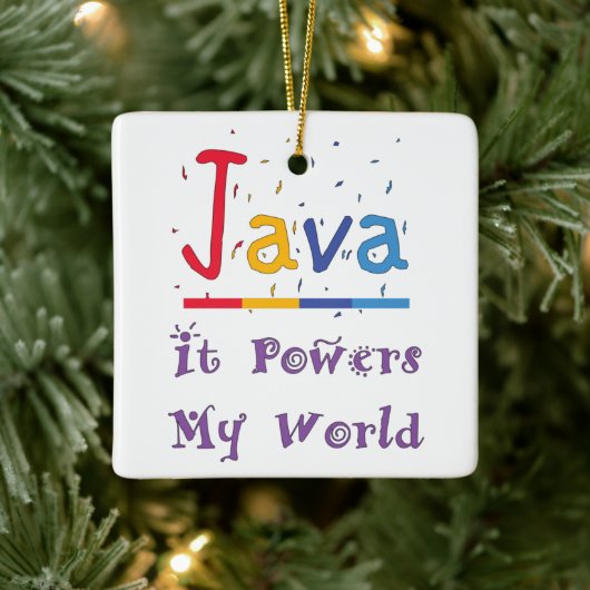Java geeft mijn wereld kracht keramisch ornament (Boom)