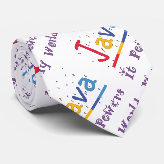 Java geeft mijn wereld kracht stropdas (Opgerold)