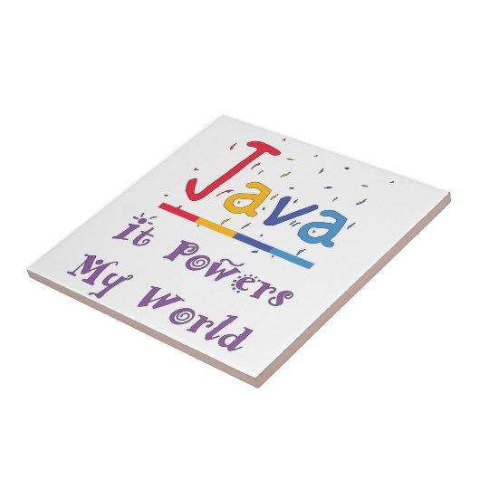 Java geeft mijn wereld kracht tegeltje (Zijkant)