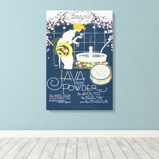 Java Gezicht Poeder  Cosmetica Badkamer Ad Canvas Afdruk (Insitu (Houten vloer))