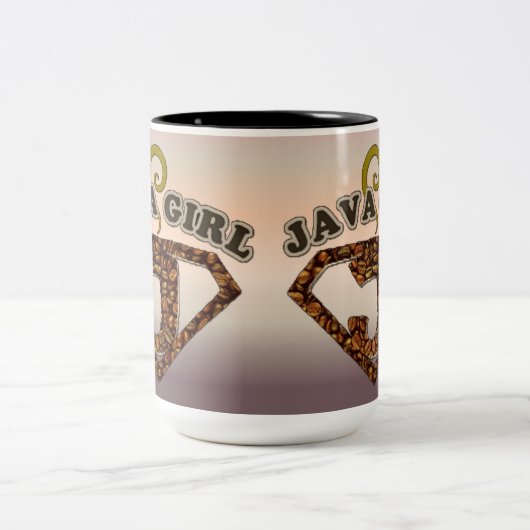 Java Girl Coffee Humor Coffee Mok (Center)