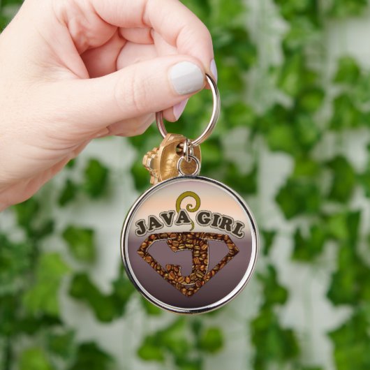 Java Girl Coffee Humor Sleutelhanger (Hand)