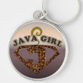 Java Girl Coffee Humor Sleutelhanger (Voorkant)
