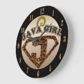 Java Girl Coffee Humor Wall Clock Grote Klok (Hoek)