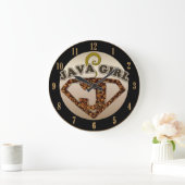 Java Girl Coffee Humor Wall Clock Grote Klok (Huis)