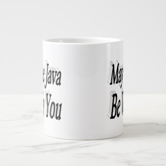 Java grappige koffie citaat zwarte tekst grote koffiekop (Voorkant)