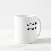 Java in. Java uit. Koffiemok (Voorkant rechts)