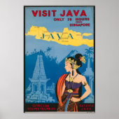 Java Indonesia Vintage Travel Poster (Voorkant)