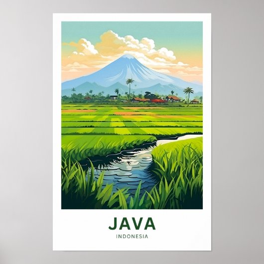 Java Indonesië Reisprint Poster (Voorkant)