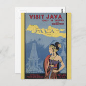 Java Indonesië Reizen Briefkaart (Voorkant / Achterkant)