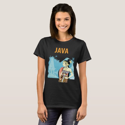 Java Indonesië Tempel Erfgoed Reizen T-shirt (Voorkant volledig)