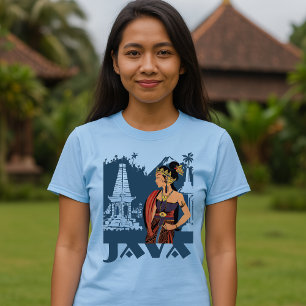Java Indonesië Vintage Reizen Toerisme T-shirt