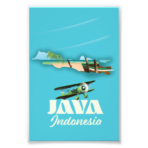 Java indonsia-kaart foto afdruk