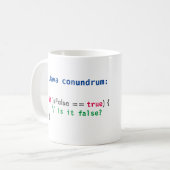 Java isFalse Conundrum mok (Voorkant links)