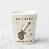 Java Jams-Brewing Rockin' Riffs-Coffee-Guitar- Papieren Bekers (Voorkant)