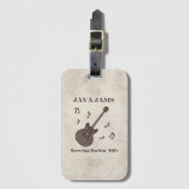 Java Jams-Brouwen Rockin 'Riffs-Coffee-Gitaar- Bagagelabel (Voorkant (verticaal))