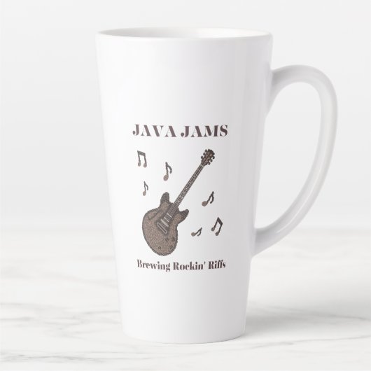 Java Jams-Brouwen Rockin 'Riffs-Coffee-Gitaar- Latte Mok (Rechts)
