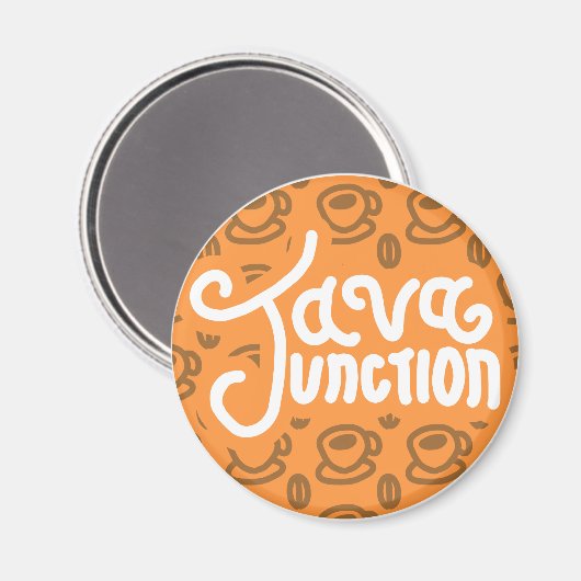 Java Junction Coffee and Bean Magnet Orange (Voorkant / Achterkant)