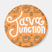 Java Junction Coffee and Bean Magnet Orange (Voorkant)