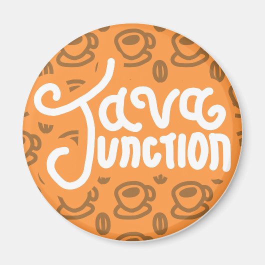 Java Junction Coffee and Bean Magnet Orange (Voorkant)