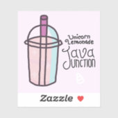Java Junction Eenhoorn limonade Sticker met tekst (Vel)