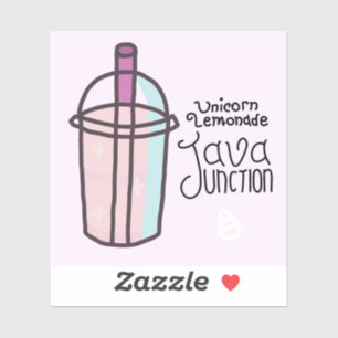 Java Junction Eenhoorn limonade Sticker met tekst