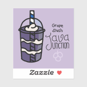 Java Junction Grape Slush Sticker met Tekst
