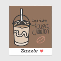 Java Junction Iced Latte Sticker met Tekst