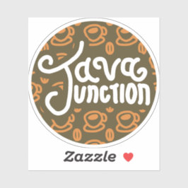 Java Junction Koffie en Bean Brown Sticker