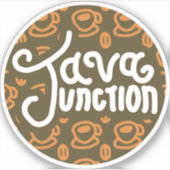 Java Junction Koffie en Bean Brown Sticker (Voorkant)