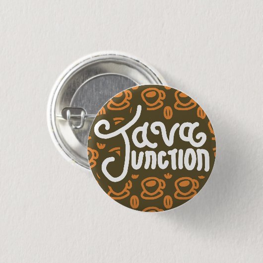 Java Junction Koffie en bonen Button Bruin (Voorkant /achterkant)
