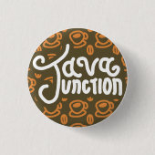 Java Junction Koffie en bonen Button Bruin (Voorkant)