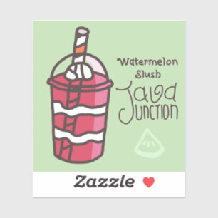 Java Junction Watermeloen Slush Sticker met Tekst