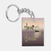 Java Junkie Coffee Lovers Acrylisch Sleutelhanger (Voorkant Links)