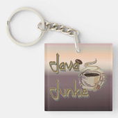 Java Junkie Coffee Lovers Acrylisch Sleutelhanger (Voorkant)